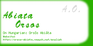 abiata orsos business card