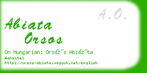 abiata orsos business card